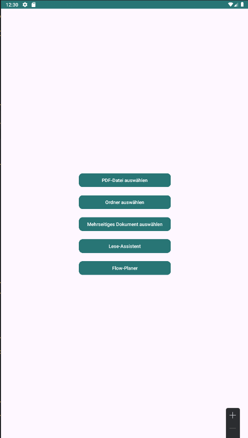 Hauptmenü PDF-FlipFlow
